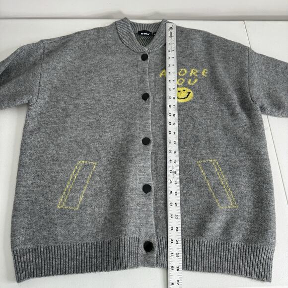RD Style Womens Jorgina Baseball Jacket M Gray Adore You Smile Academia Cardigan - Picture 6 of 12